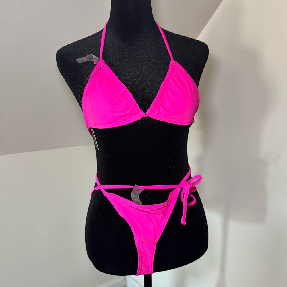 Hot Pink Two Piece Bikini Swimsuit